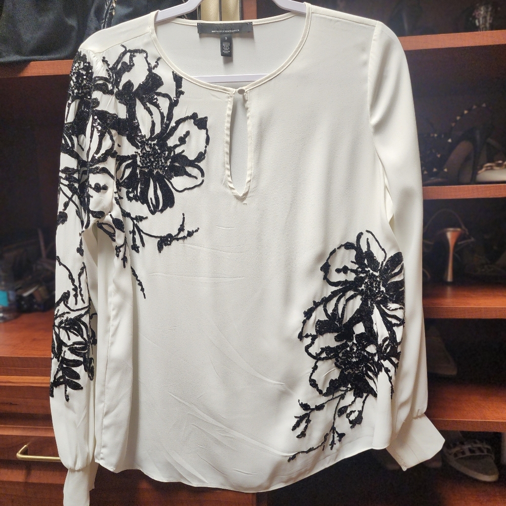 White House Black Market White Blouse